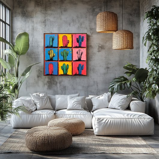 Der lebendige Cactus Pop Kunstdruckerei für eine s Poster