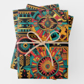 Der lebendige Cyan "Aztec Dream" ist ein Mattepapi Geschenkpapier Set (Beispiel)