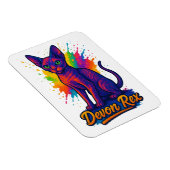 Der lebendige Devon Rex Pop Kunst-Katze - Farbenfr Magnet (Rechte Seite)