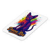 Der lebendige Devon Rex Pop Kunst-Katze - Farbenfr Magnet (Linke Seite)