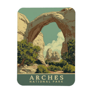 Der lebendige Nationalpark der Retro-Arches Magnet