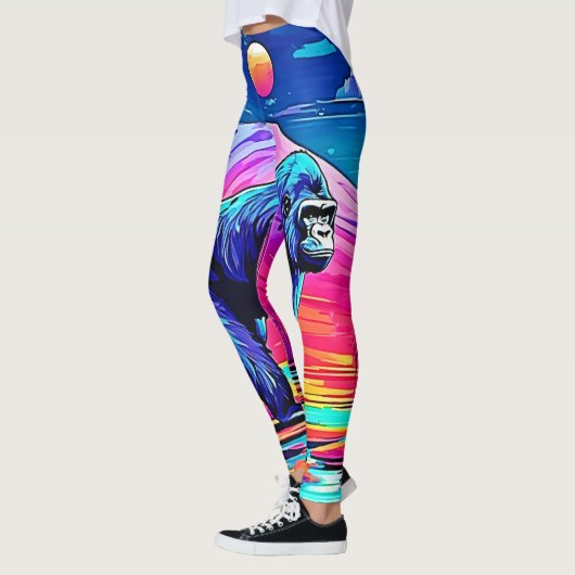 Der lebendige Neon Gorilla in einem surrealen Dsch Leggings (Links)