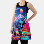 Der lebendige Neon Gorilla in einem surrealen Dsch Schürze (InSitu)