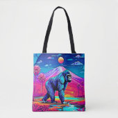 Der lebendige Neon Gorilla in einem surrealen Dsch Tasche (Vorderseite)