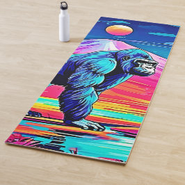Der lebendige Neon Gorilla in einem surrealen Dsch Yogamatte