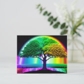 Der lebendige Regenbogenbaum des Lebenssymbols Postkarte (Stehend Vorderseite)