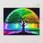 Der lebendige Regenbogenbaum des Lebenssymbols Postkarte (Vorderseite)