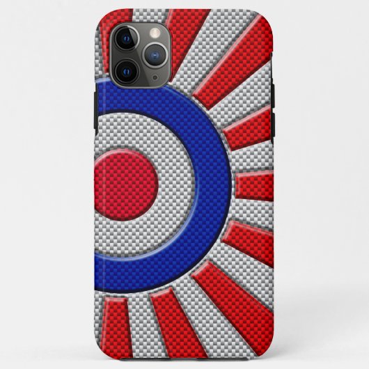 Der lebendige Roundel Sunburst Design Carbon Fibre Case-Mate iPhone Hülle (Rückseite)