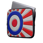 Der lebendige Roundel Sunburst Design Carbon Fibre Laptopschutzhülle (Vorderseite Links)