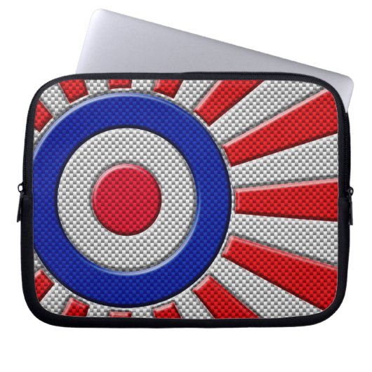 Der lebendige Roundel Sunburst Design Carbon Fibre Laptopschutzhülle (Vorderseite)