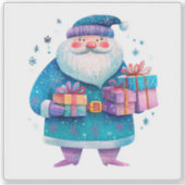 Der lebendige Santa mit farbenfrohen Geschenken Aufkleber (Vorderseite)