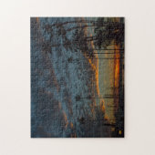 Der lebendige Sonnenuntergang San Diego mit Palmen Puzzle (Vertikal)