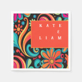 Der lebendige Stil der 70er Jahre Serviette (Vorderseite)