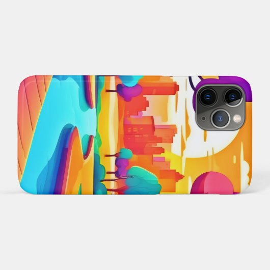 Der lebendige Sunset City Park Case-Mate iPhone Hülle (Rückseite (Horizontal))