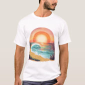 Der lebendige Tropical Beach Sunset Basic T - Shir T-Shirt (Vorderseite)