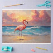 Der lebhafte Flamingo am Strand Seidenpapier (Basteln)