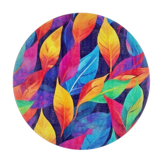 Der lebhafte Herbst hinterlässt Abstrakte Kunst Schneidebrett (Vorderseite)