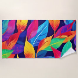 Der lebhafte Herbst hinterlässt Abstrakte Kunst Strandtuch