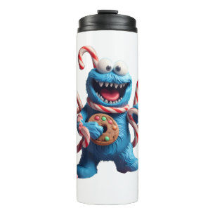 Der Lebkuchen-Monster Lustige Weihnachts-Kunst Thermosbecher