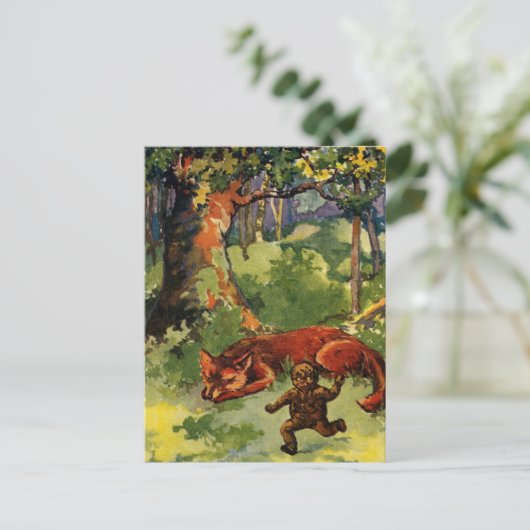 Der Lebkuchenjunge und der Fuchs Postkarte (Stehend Vorderseite)