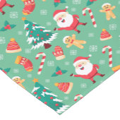 Der Lebkuchenmann, der Weihnachtsmann und die Cand Kurzer Tischläufer (Ecke)