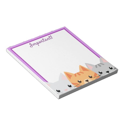 Der leere Notepad der Katze Notizblock (angewinkelt)