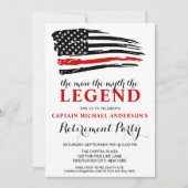 Der legendäre Feuerwehrmann in der Red Line-Rente Einladung (Vorderseite)