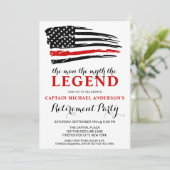 Der legendäre Feuerwehrmann in der Red Line-Rente Einladung (Stehend Vorderseite)