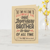 Der legendärste Schwiegerbruder aller Zeiten Karte (Gelbe Blume)