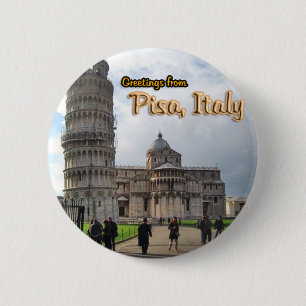 Der lehnende Turm von Pisa, Italien Button