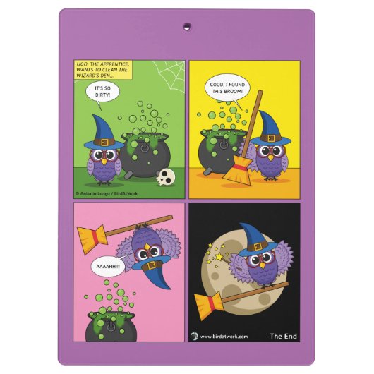 Der Lehrassistent - Comic reinigen Klemmbrett (Rückseite)