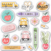 Der Lehrer der Fun School dachte über ermutigende Aufkleber (Vorderseite)