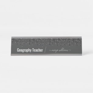 Der Lehrer der Geografie, Geschenk des schicken Le Schreibtischnamensplakette