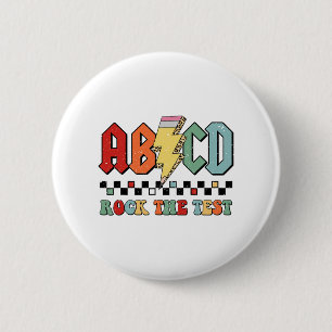 Der Lehrer des Tages Motivierend Retro Rock the Te Button