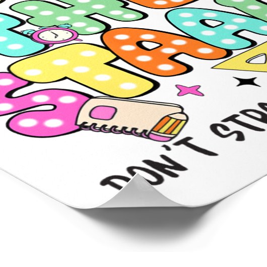 Der Lehrer des Teststaates Motivierend Testing Da Poster (Ecke)