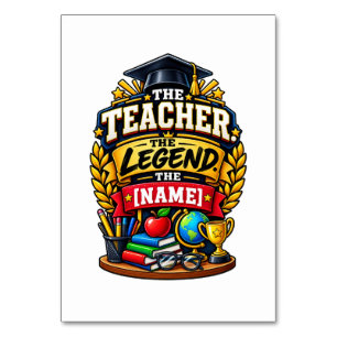 Der Lehrer Die Legende Personalisierter Erzieher Tischnummer