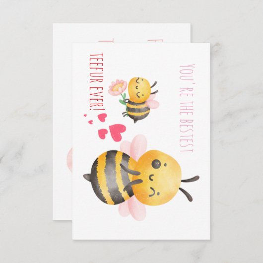 Der Lehrer für Wasserfarben-Bienen dankt Ihnen für Dankeskarte (Vorne/Hinten)