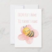 Der Lehrer für Wasserfarben-Bienen dankt Ihnen für Dankeskarte (Rückseite)