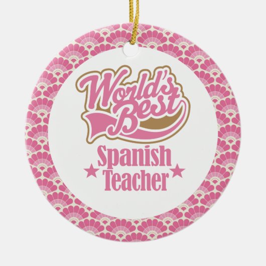 Der Lehrer-Geschenk-Verzierung der Welt beste Keramikornament (Vorne)