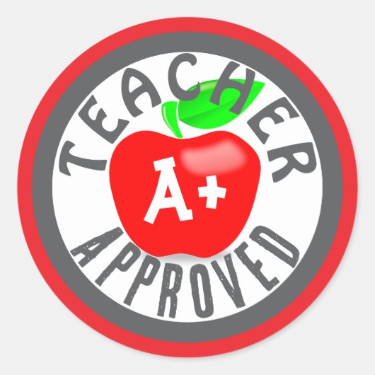 Der Lehrer hat A+-Aufkleber genehmigt Runder Aufkleber (Vorderseite)