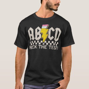 Der Lehrer testet das Retro ABCD Rock The Test Day T-Shirt