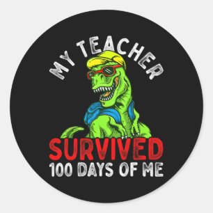 Der Lehrer überlebte 100 Tage von mir 100 Tage in  Runder Aufkleber