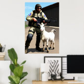 Der Leibwächter der Ziege | AI Art Poster (Heimbüro)