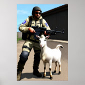 Der Leibwächter der Ziege | AI Art Poster (Vorne)