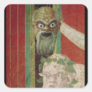 Der Leiter des Senioren Silenus Quadratischer Aufkleber