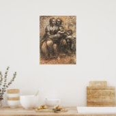Der Leonardo-Cartoon von Leonardo da Vinci Poster (Küche)