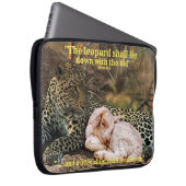 "der Leopard legt sich mit dem Kind " Jesaja 11 Laptopschutzhülle (Vorne Rechts)