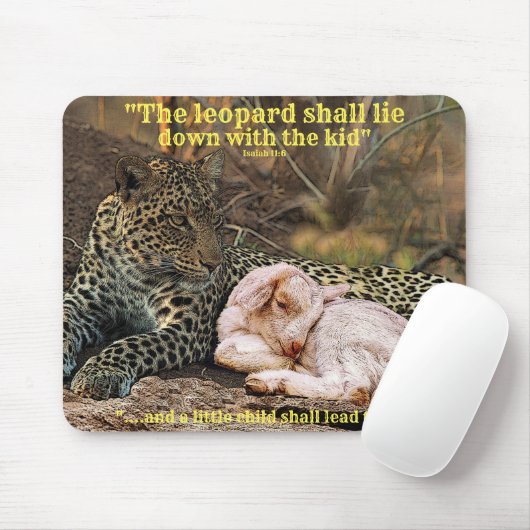 "Der Leopard legt sich mit dem Kind " Jesaja 11 Mousepad (Mit Mouse)