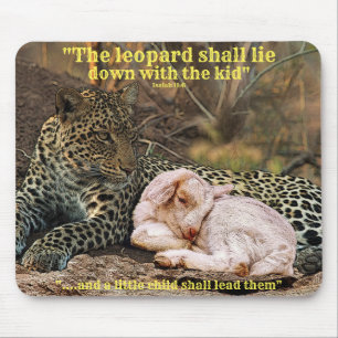 "Der Leopard legt sich mit dem Kind " Jesaja 11 Mousepad