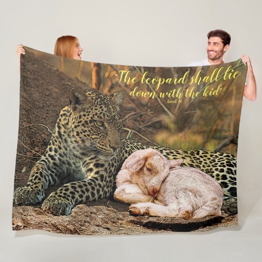 Der Leopard legt sich mit dem KindJesaja 11 hin Fleecedecke (Beispiel)